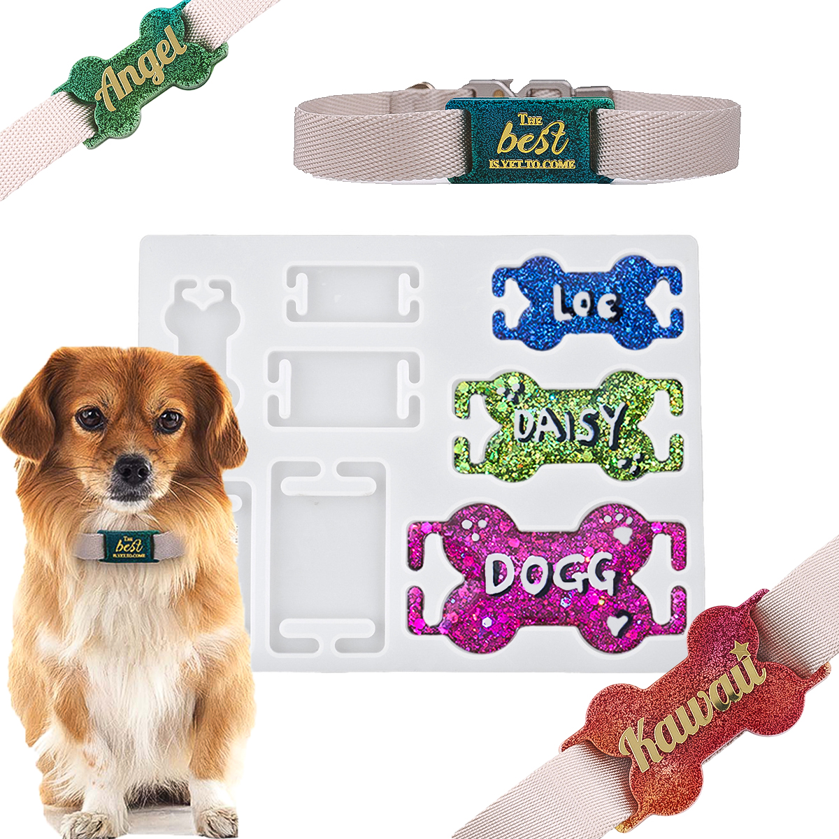 Resin Art Kit With Molds - DIY Cat Dog ID Tag Silicone