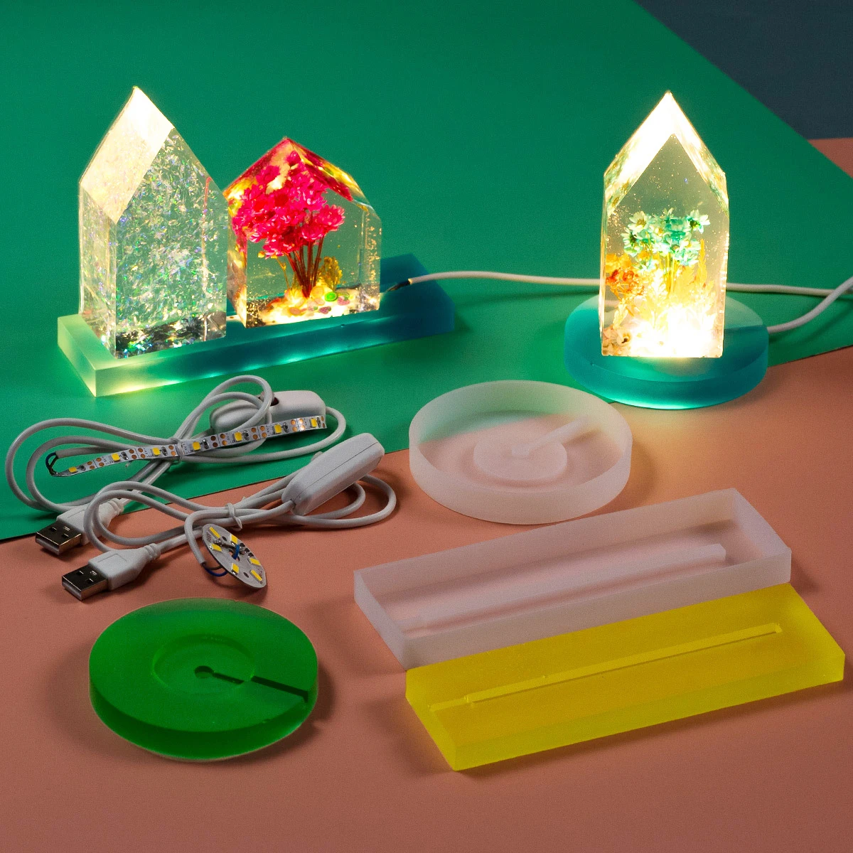 Resin Art Lamp - DIY Silicone Mold Resin Molding&Casting 3D