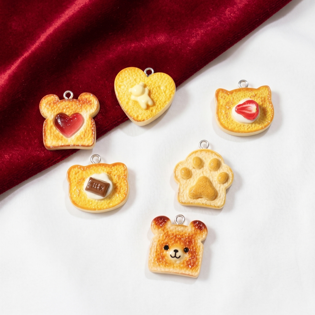 Resin Art Handmade - 10pcs Resin Plastic Bread Pendants Charms