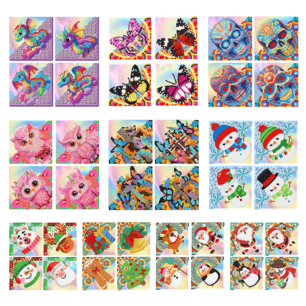 Resin Art Bookmark - 4PCS Diamond Painting Bookmark Pink Owl