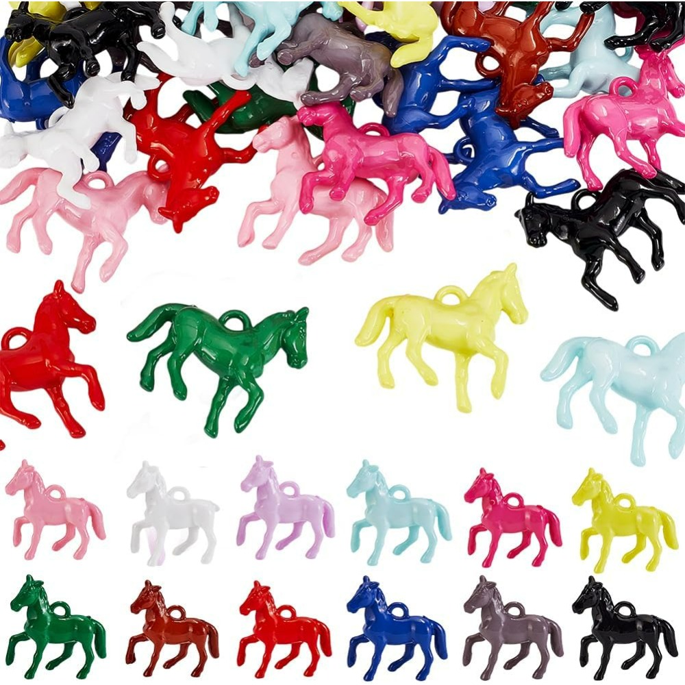 Resin Art Handmade - 48pcs Opaque Acrylic Pendants 12 Colors