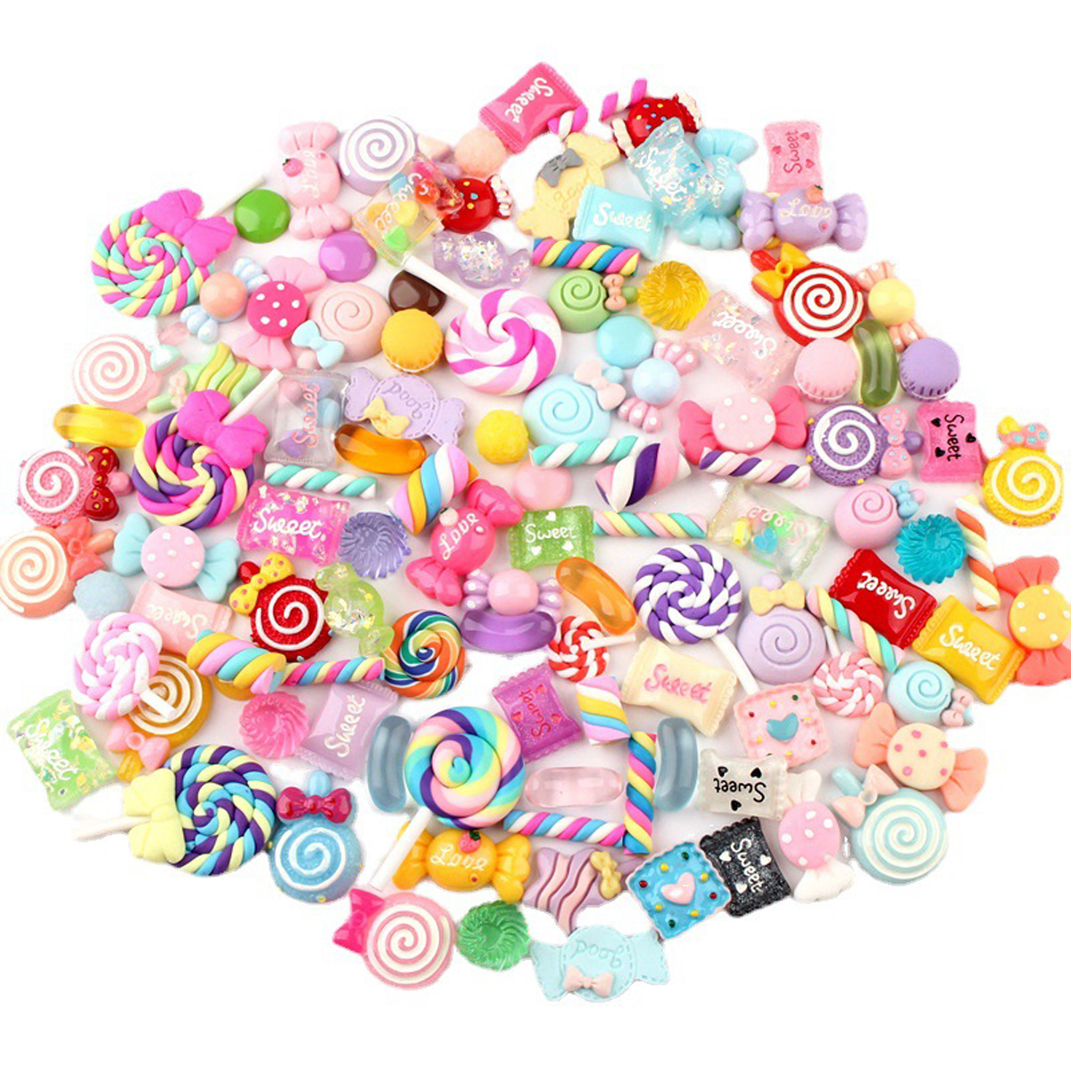 Resin Art Handmade - 30pcs Random Candy Slime Charms Cute