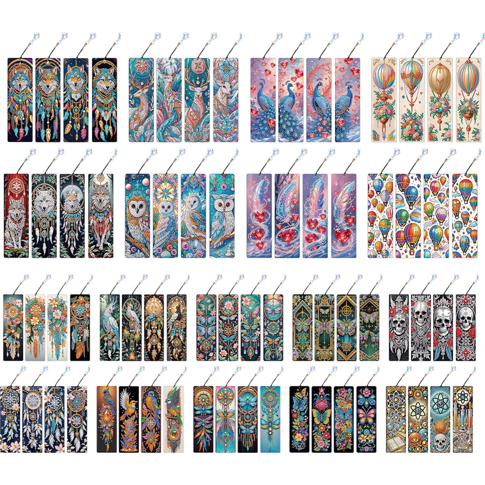 Resin Art Bookmark - 8Pcs Colored Patterns DIY Diamond Bookmark