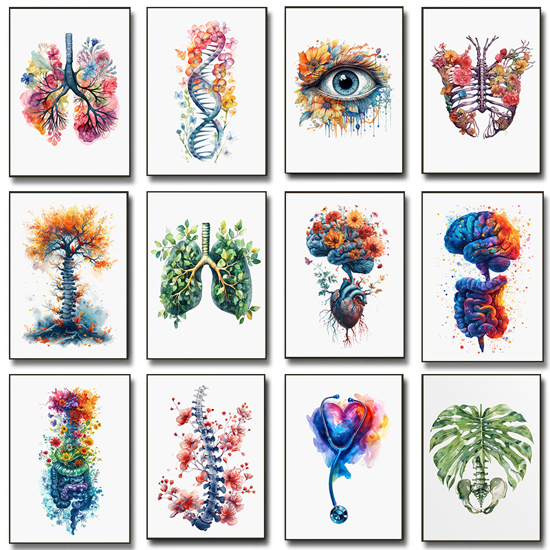 Resin Art Wall - Anatomy Of Human Organs Posters Flower