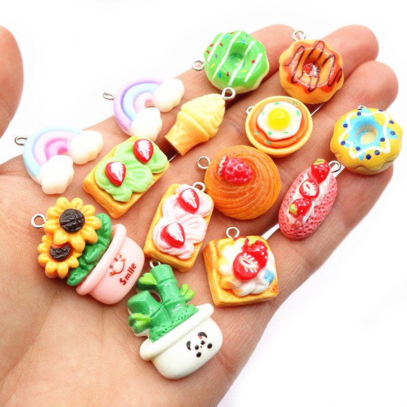 10pcs Mixed Colors Resin Cute  – Resin Art Keychain Bewertung und Preis