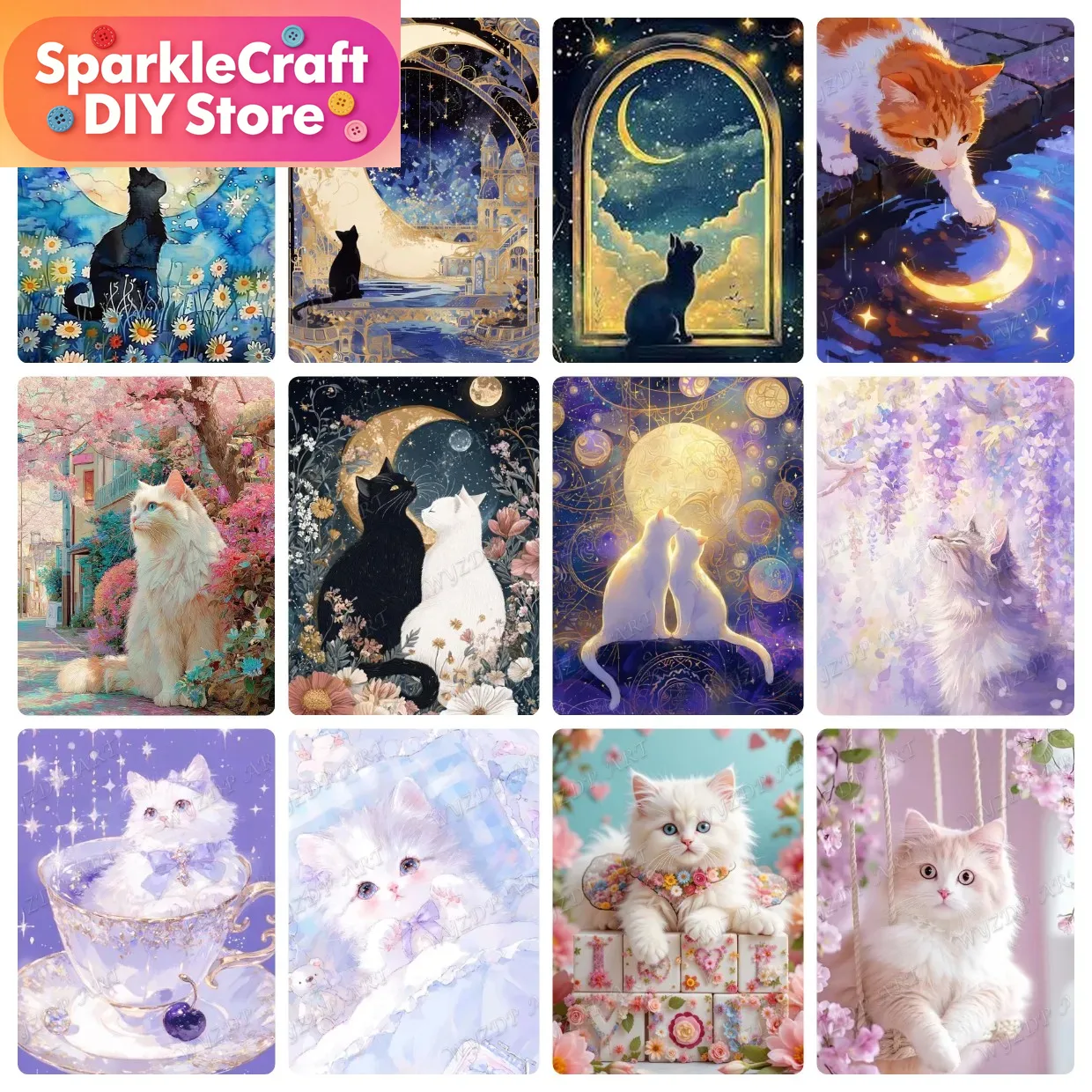 Animal Cat Moon Diamond Painti – Resin Art Kits Bewertung und Preis