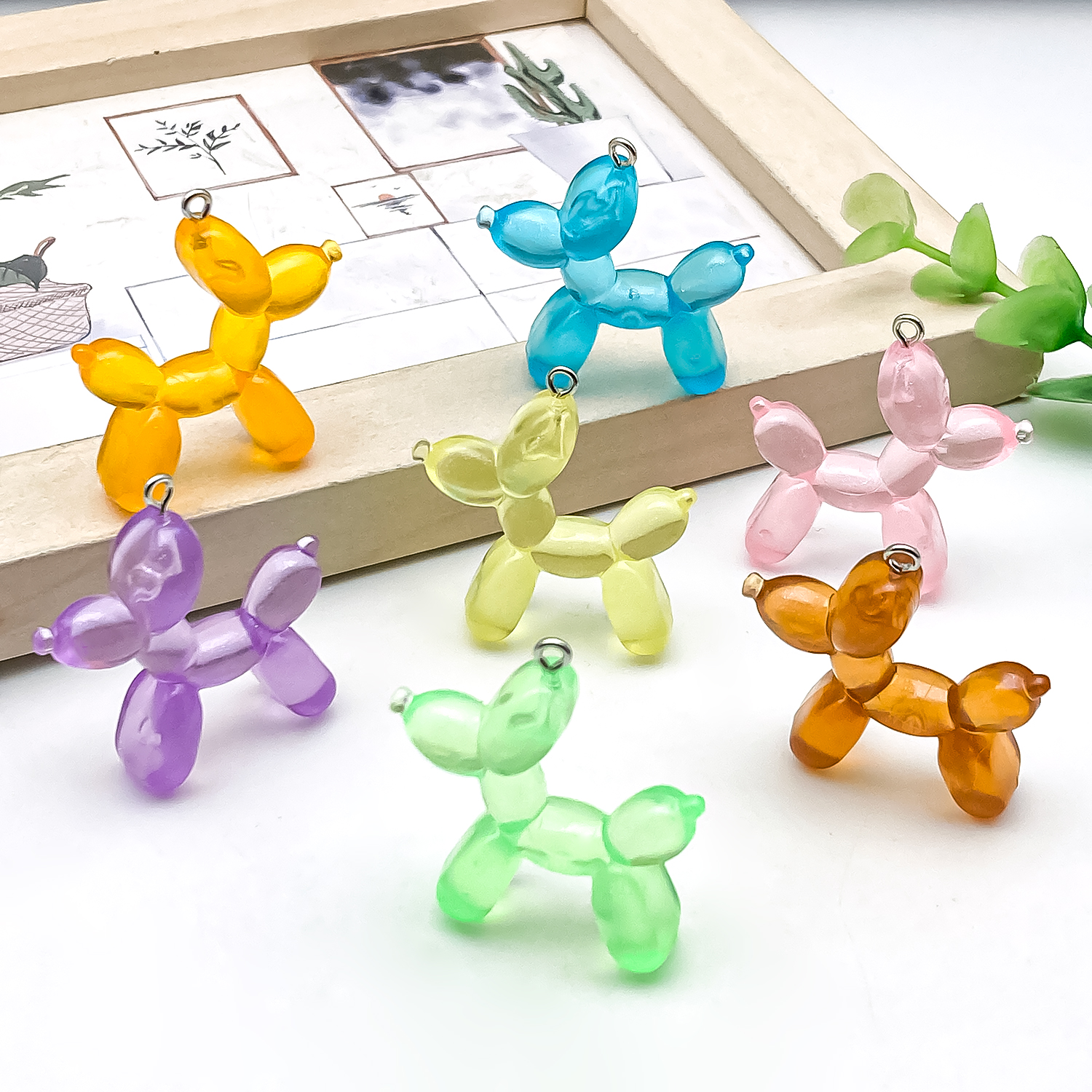 5/10pcs Colorful Balloon Dog C – Resin Art Keychain Bewertung und Preis