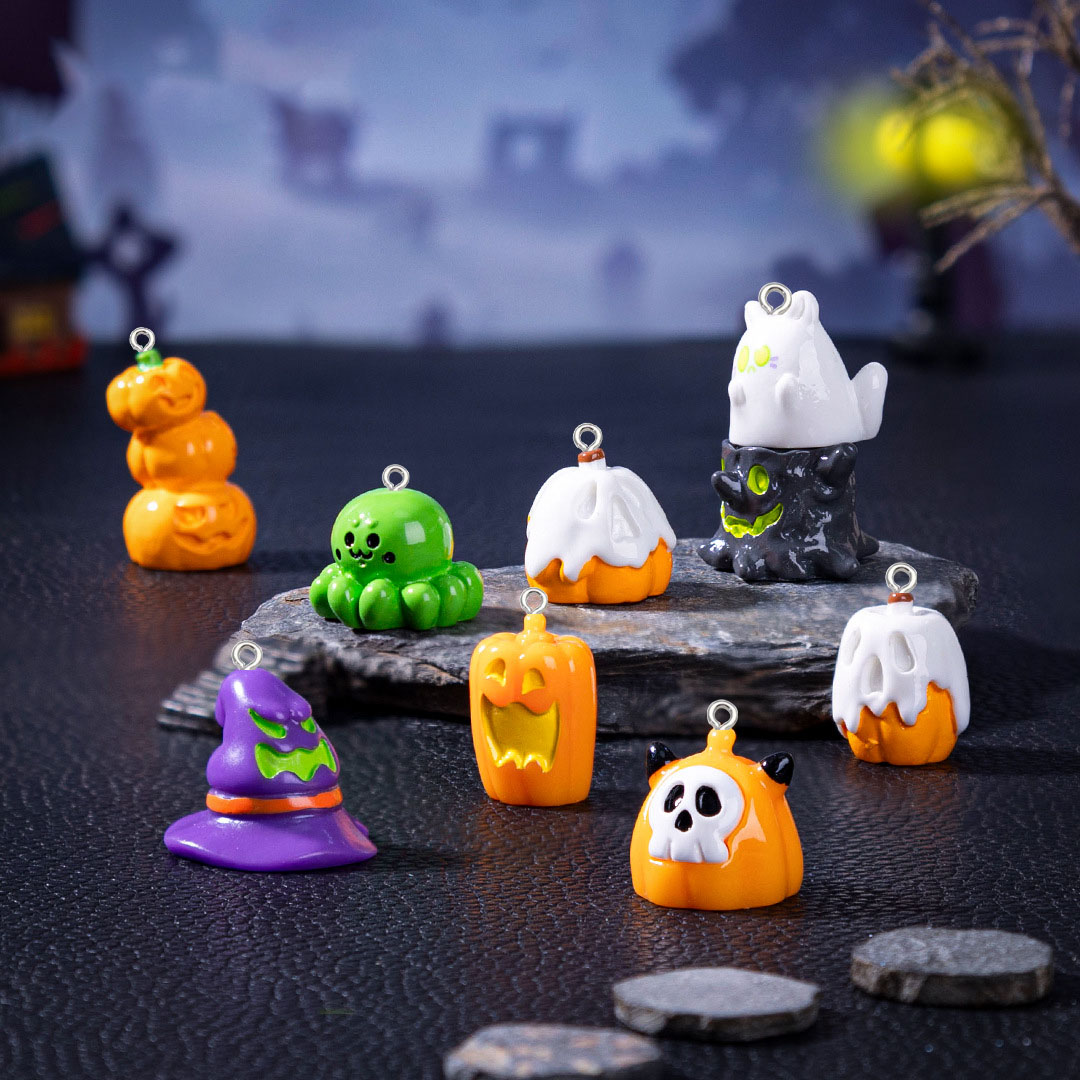 5pcs Halloween Pumpkin ghost S – Resin Art Keychain Bewertung und Preis