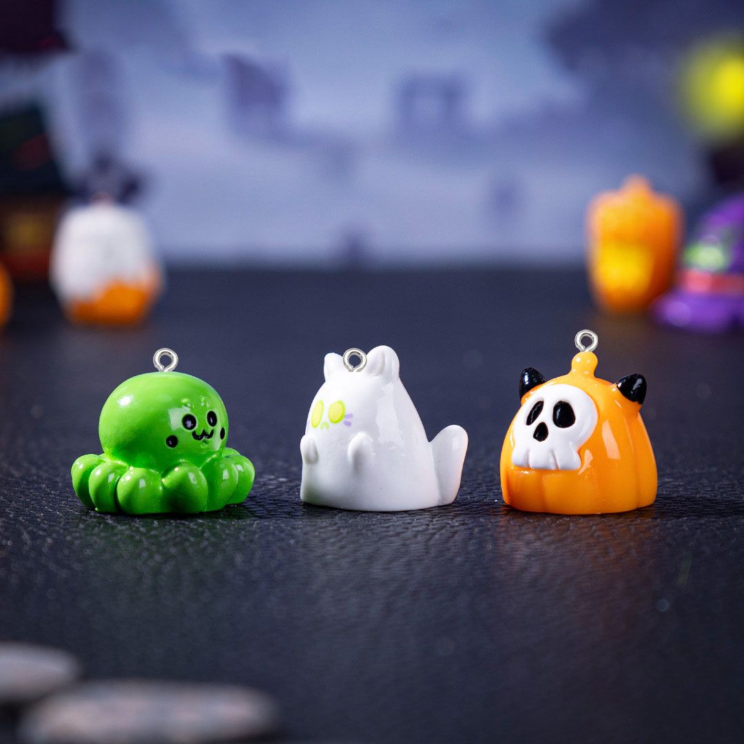 5pcs Halloween Pumpkin ghost S – Resin Art Keychain Bewertung und Preis