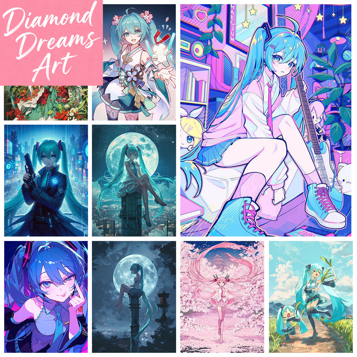 Frameless,Singer Miku DIY Diam – Resin Art Wall Bewertung und Preis