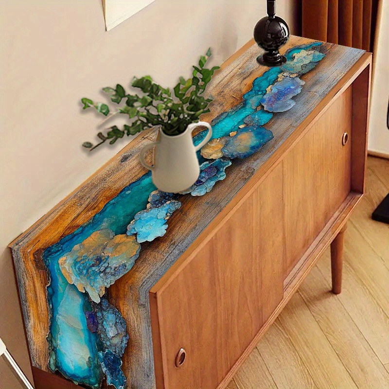 Resin Geode Table Runner Polye – Resin Art Dining Table Bewertung und Preis