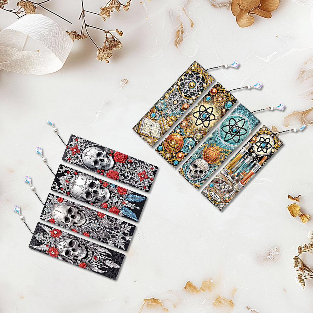 8Pcs DIY Skull Diamond Paintin – Resin Art Bookmark Bewertung und Preis