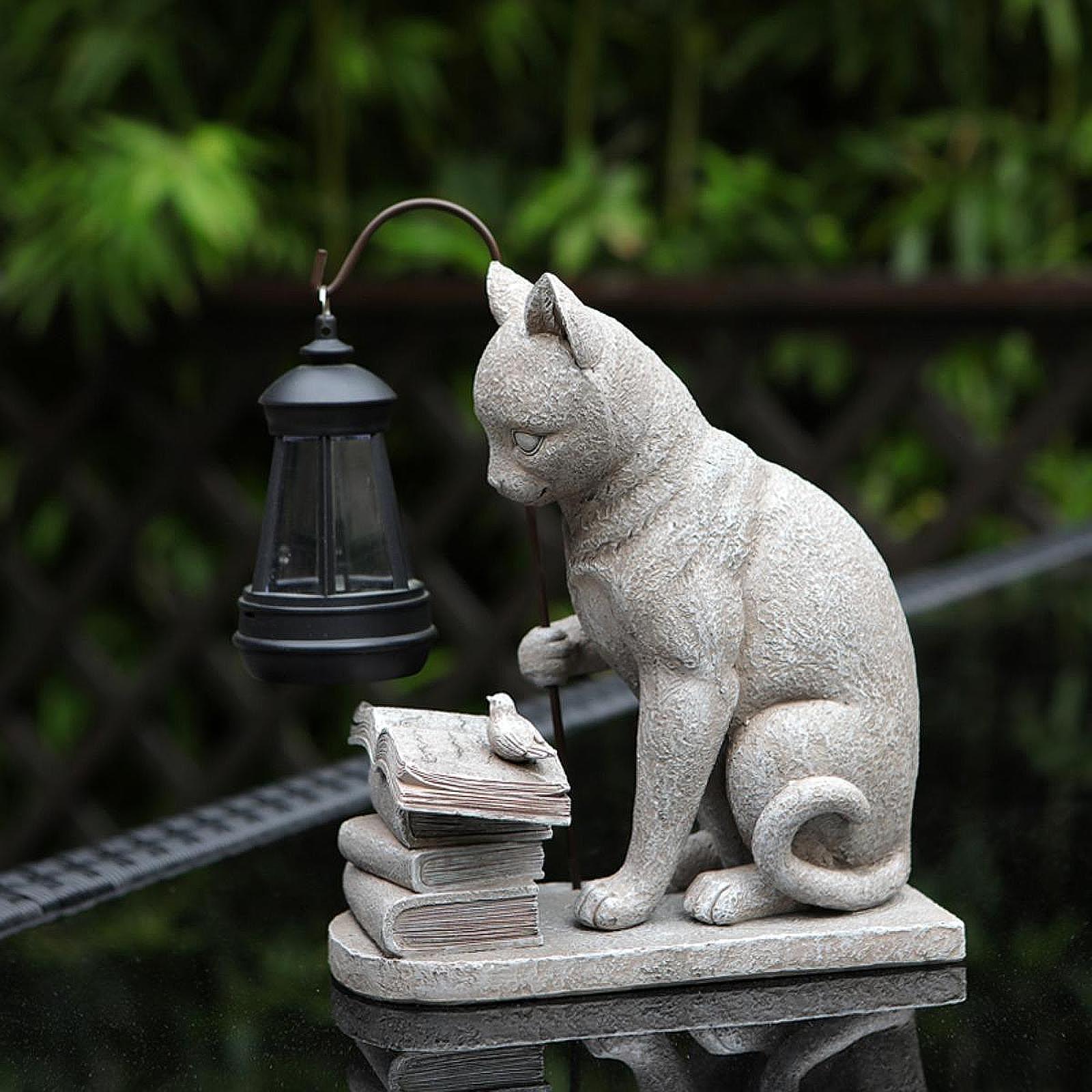 Cat Solar Garden Mini Statue S – Resin Art Lamp Bewertung und Preis