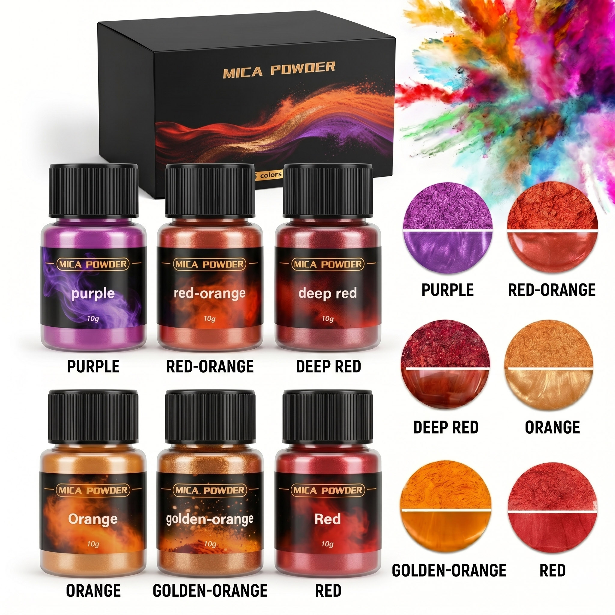 6Colors/Sets metallic powder p – Pearl Powder Resin Bewertung und Preis