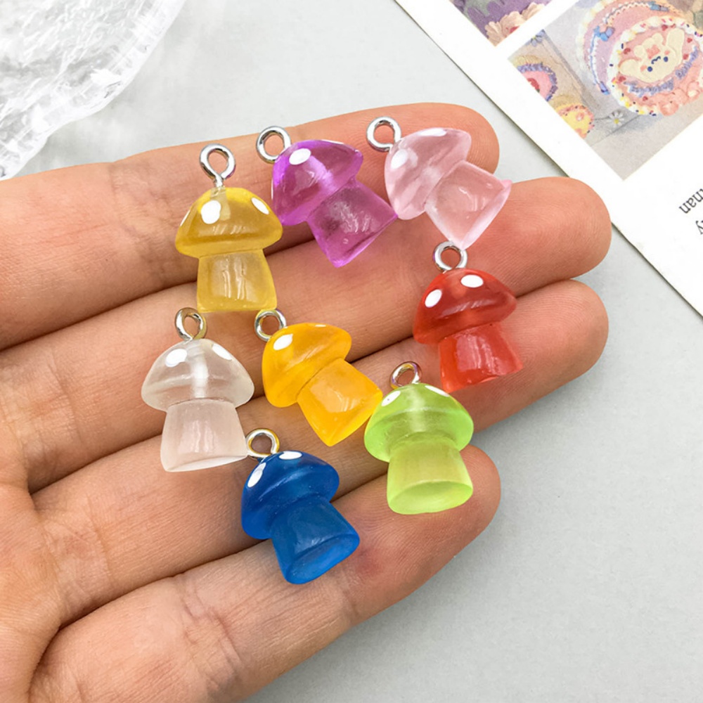 16pcs Luminous Mushroom Charms – Resin Art Handmade Bewertung und Preis