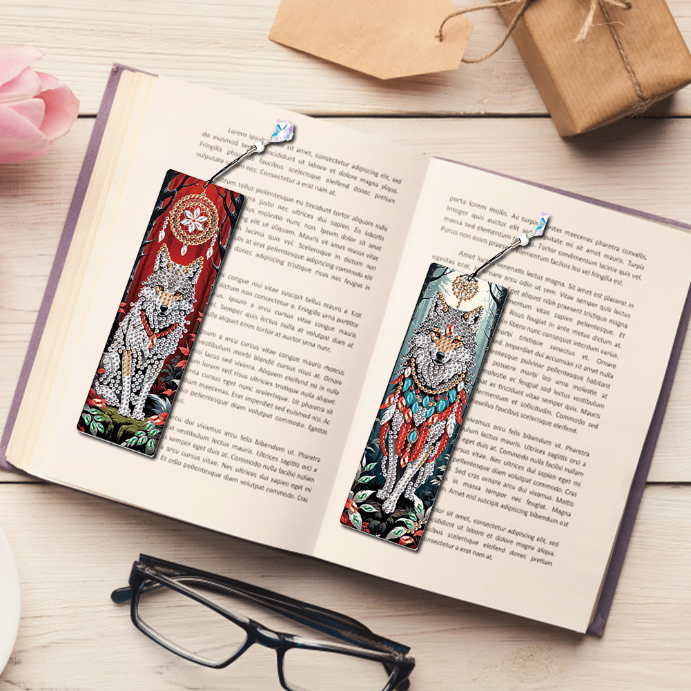 8Pcs DIY Wolf Diamond Painting – Resin Art Bookmark Bewertung und Preis