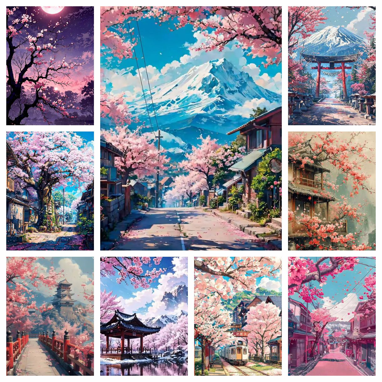 1PC frameless Japanese Cherry  – Resin Art Wall Bewertung und Preis