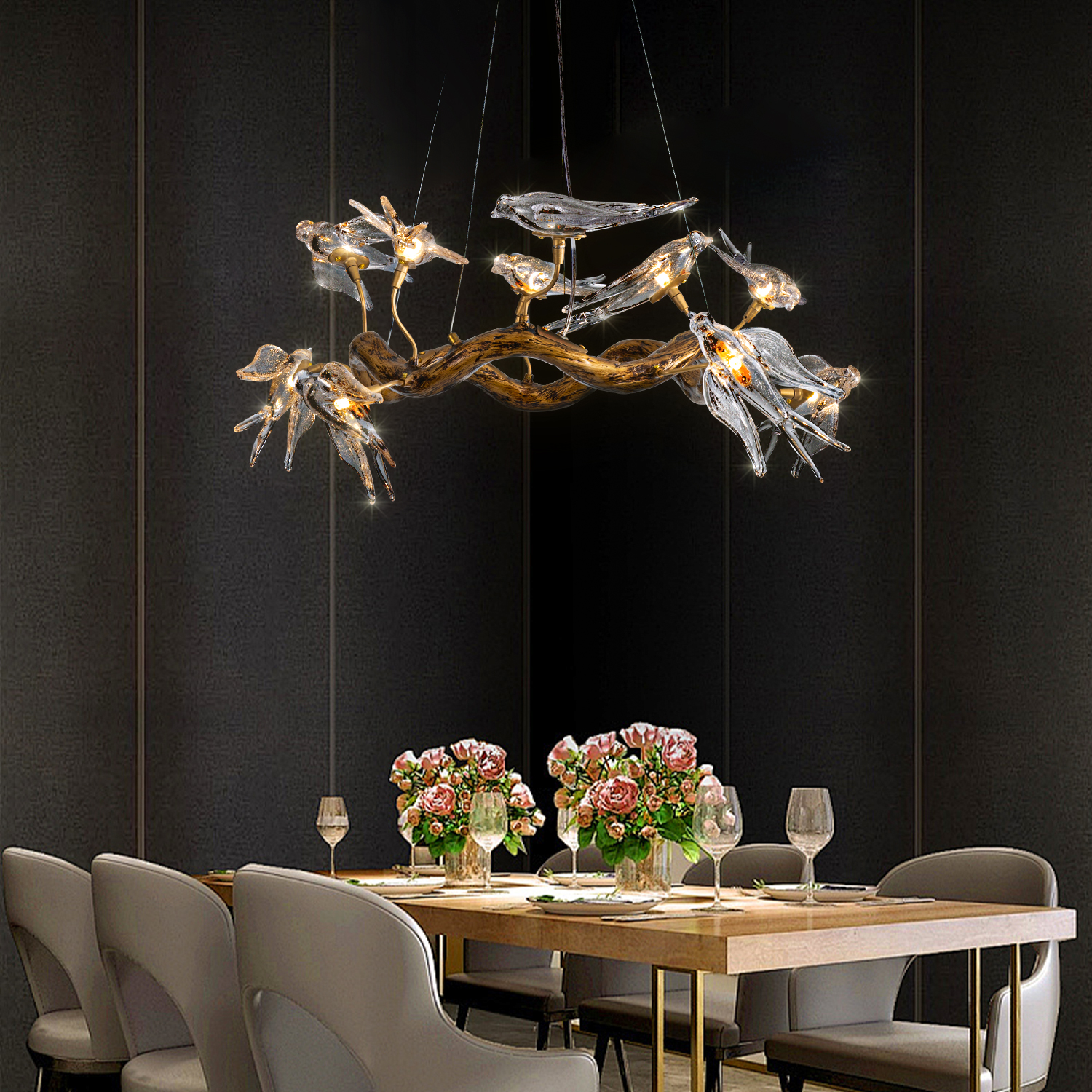 Glass Bird Chandelier Vintage  – Resin Art Dining Table Bewertung und Preis