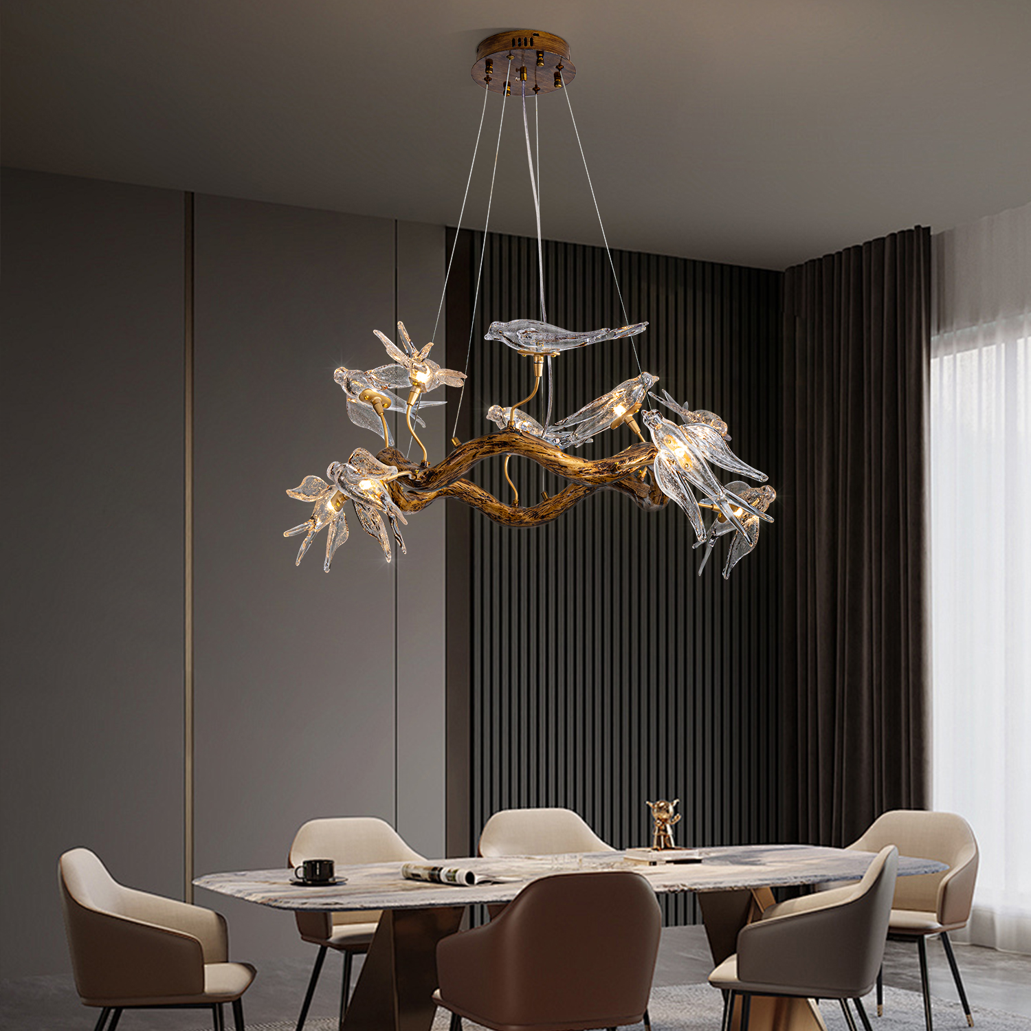 Glass Bird Chandelier Vintage  – Resin Art Dining Table Bewertung und Preis