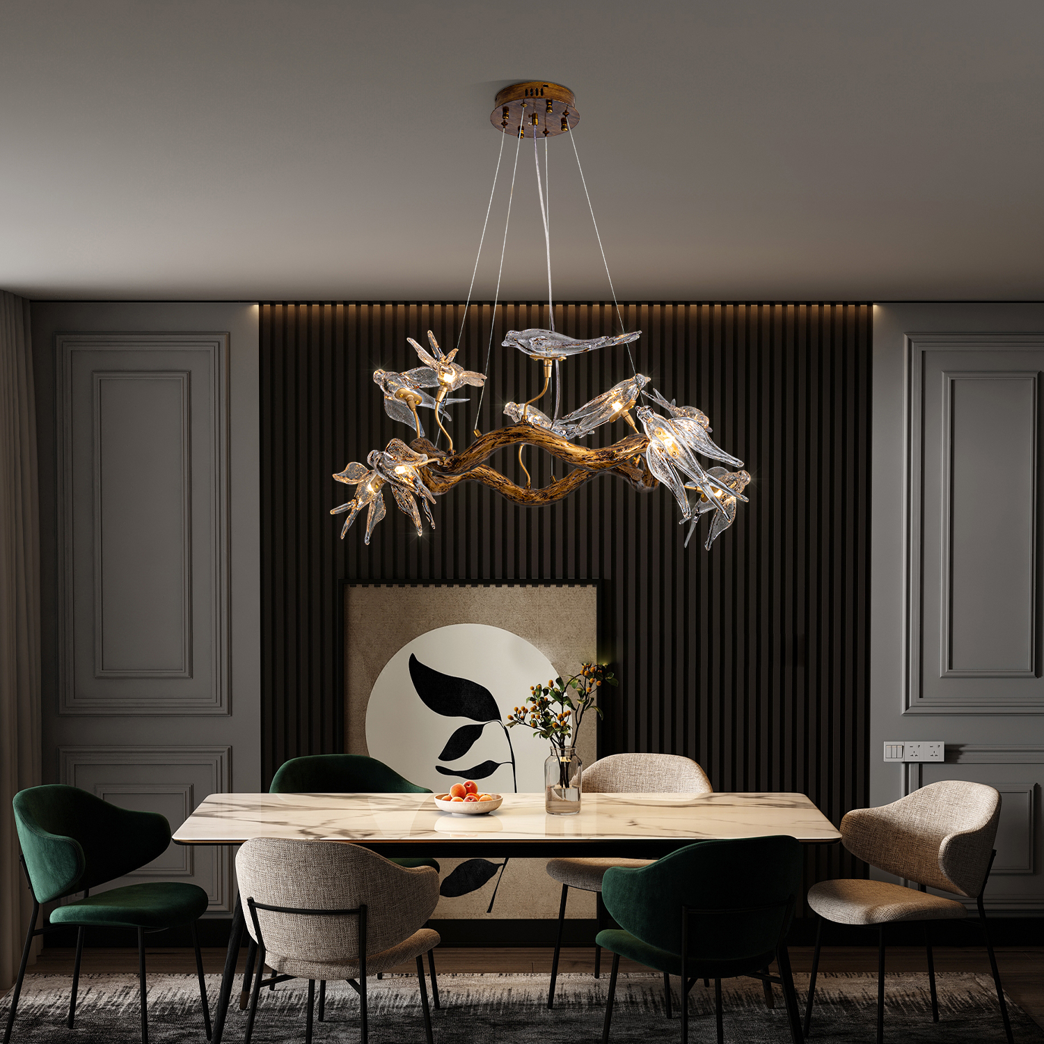 Glass Bird Chandelier Vintage  – Resin Art Dining Table Bewertung und Preis
